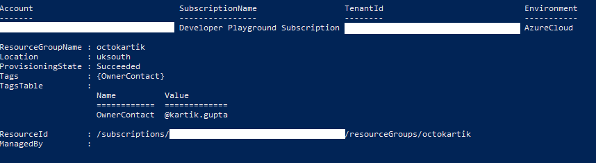 Screenshot of Azure Resource Groups