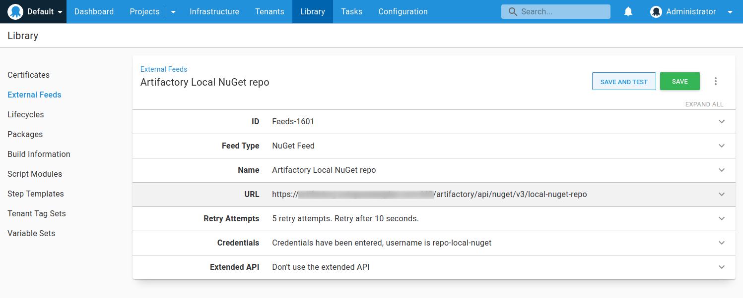 Artifactory Local NuGet feed